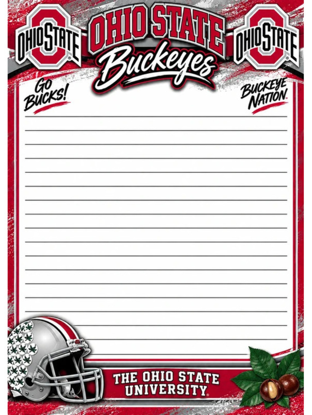 Ohio State Buckeyes Lined Notepad